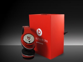 red diamond Monster Beats by Dre Studio Headphones