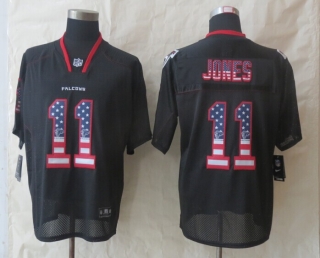 2014 New Nike Atlanta Falcons 11 Jones USA Flag Fashion Black Elite Jerseys