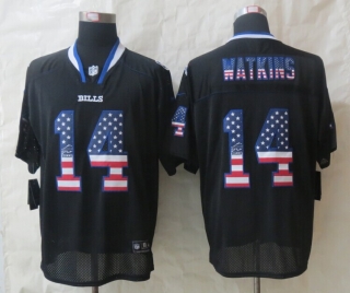 2014 New Nike Buffalo Bills 14 Watkins USA Flag Fashion Black Elite Jerseys