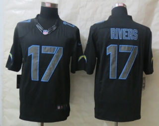 New Nike San Diego Charger 17 Rivers Impact Limited Black Jerseys