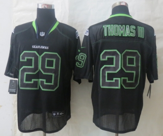 NEW Nike Seattle Seahawks 29 Thomas III Lights Out Black Elite Jerseys