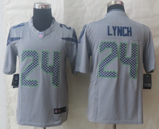 Nike Seattle Seahawks 24 Lynch Grey Limited Jerseys