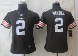 Women Nike Cleveland Browns 2 Manziel Brown Limited Jerseys