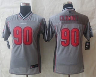 Youth 2014 NEW Nike Houston Texans 90 Clowney Grey Vapor Elite Jerseys