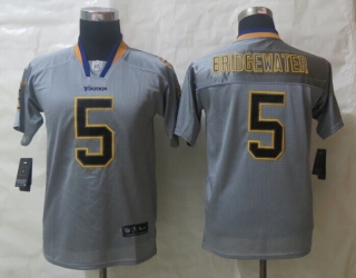 Youth 2014 Nike Minnesota Vikings 5 Bridgewater Lights Out Grey Elite Jerseys