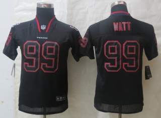 Youth Nike Houston Texans 99 Watt Lights Out Black Elite Jerseys