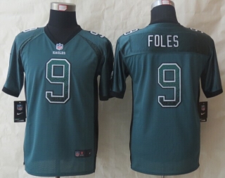 Youth 2014 New Nike Philadelphia Eagles 9 Foles Drift Fashion Green Elite Jerseys