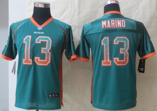 Youth 2014 New Nike Miami Dolphins 13 Marino Drift Fashion Green Elite Jerseys