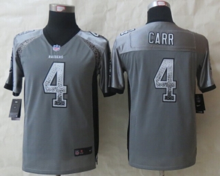 Youth 2014 New Nike Okaland Raiders 4 Carr Drift Fashion Grey Elite Jerseys