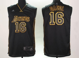 NBA Jerseys Laker 16# gasol black