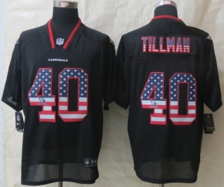 2014 New Nike Arizona Cardicals 40 Tillman USA Flag Fashion Black Elite Jerseys