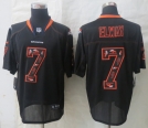 2014 New Nike Denver Broncos 7 Elway Lights Out Black Elite Jerseys