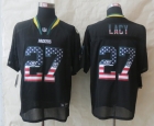 2014 New Nike Green Bay Packers 27 Lacy USA Flag Fashion Black Elite Jerseys