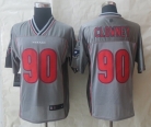 2014 NEW Nike Houston Texans 90 Clowney Grey Vapor Elite Jerseys