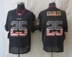 2014 New Nike Kansas City Chiefs 25 Charles USA Flag Fashion Black Elite Jerseys