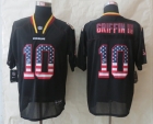 2014 New Nike Washington Red Skins 10 Griffin III USA Flag Fashion Black Elite Jerseys