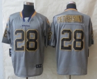 New Nike Minnesota Vikings 28 Peterson Lights Out Grey Elite Jerseys