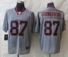 New Nike New England Patriots 87 Gronkowski Lights Out Grey Elite Jersey