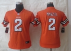 Women Nike Cleveland Browns 2 Manziel Orange Limited Jerseys