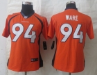 Women Nike Denver Broncos 94 Ware Orange Limited Jerseys