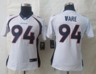 Women Nike Denver Broncos 94 Ware White Limited Jerseys
