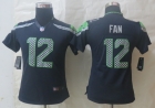 Women Nike Seattle Seahawks 12 Fan Blue Limited Jerseys