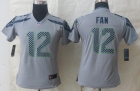 Women Nike Seattle Seahawks 12 Fan Grey Limited Jerseys