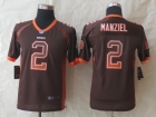 Youth 2014 New Nike Cleveland Browns 2 Manziel Drift Fashion Brown Elite Jerseys