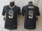 Youth 2014 New Nike New Orleans Saints 9 Brees Drift Fashion Black Elite Jerseys