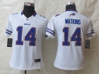 Women New Nike Buffalo Bills 14 Watkins White Limited Jerseys