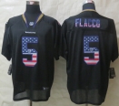 2014 New Nike Baltimore Ravens 5 Flacco USA Flag Fashion Black Elite Jerseys