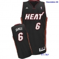 NBA Jerseys Heat 6# James black